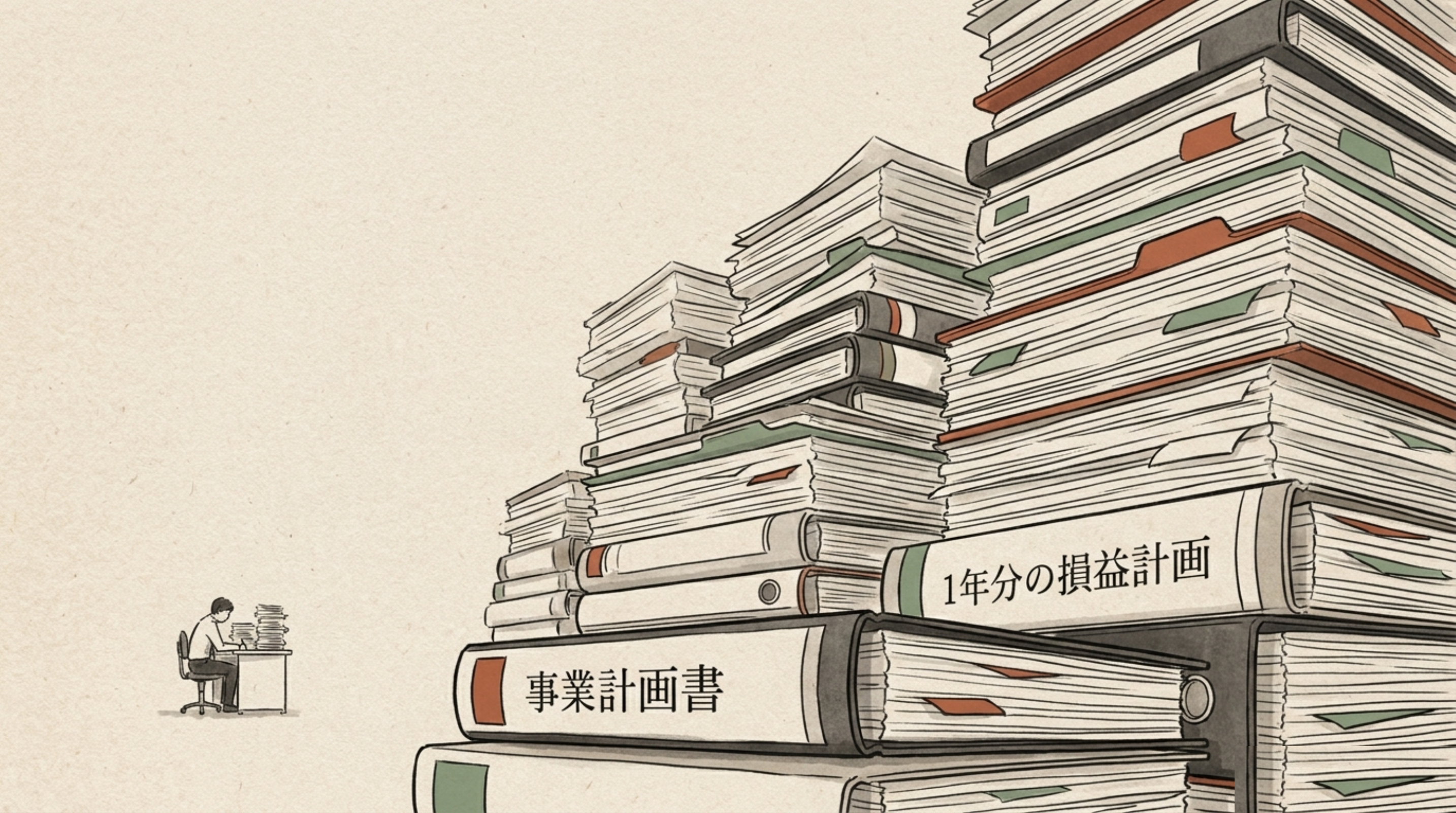 書類の壁——事業計画書と1年分の損益計画