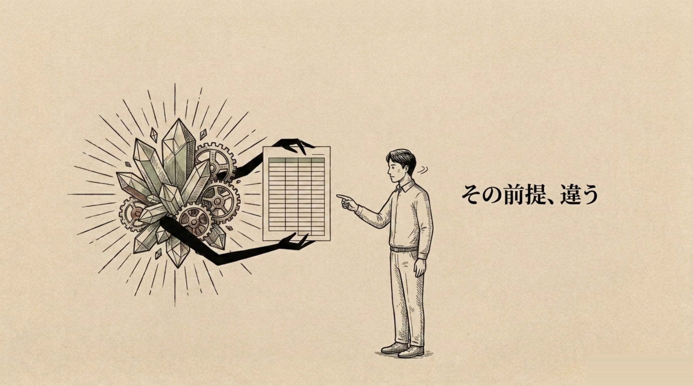 整った報告書を差し出すAIと、「その前提、違う」と正す人