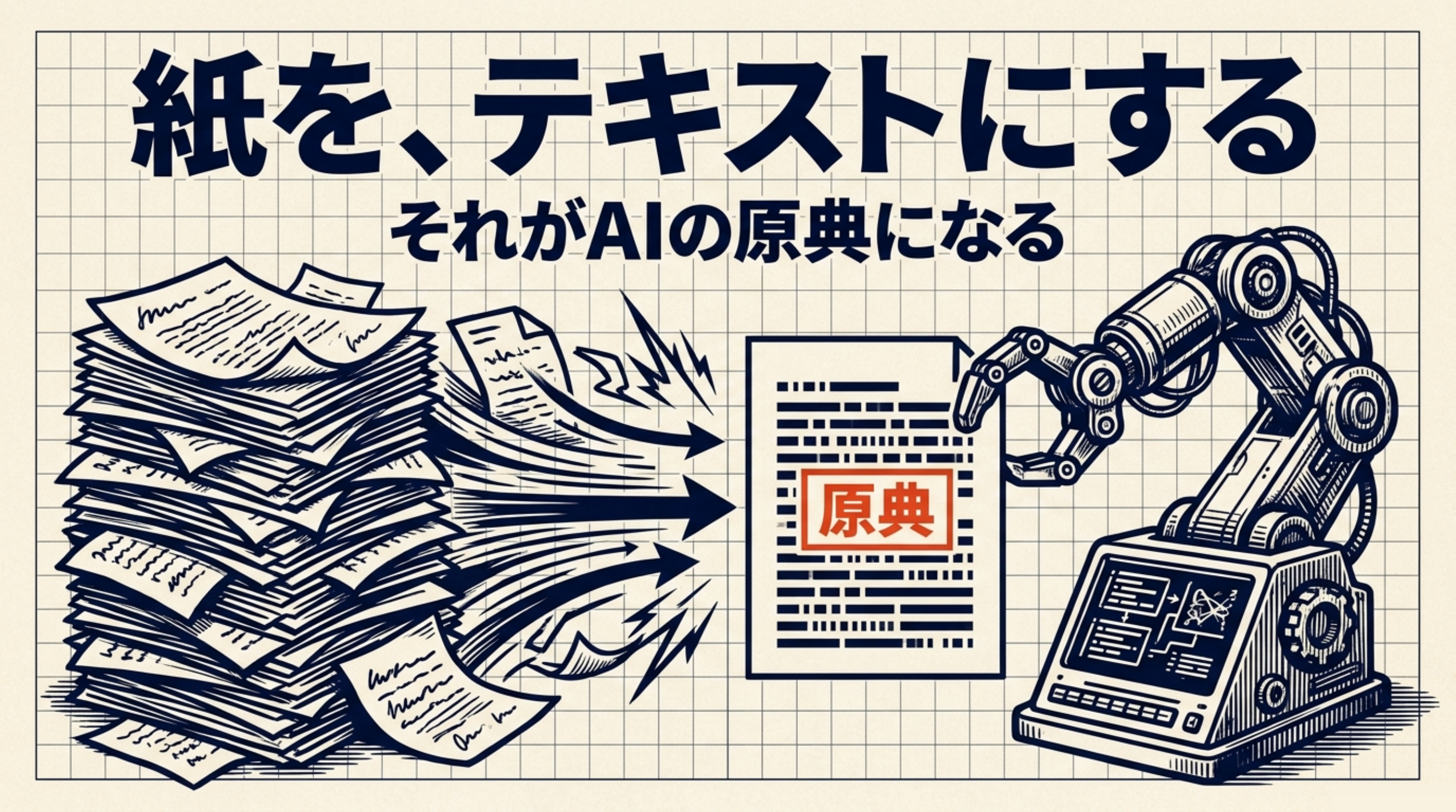 この記事の趣旨: 紙を、テキストにする。それがAIの原典になる