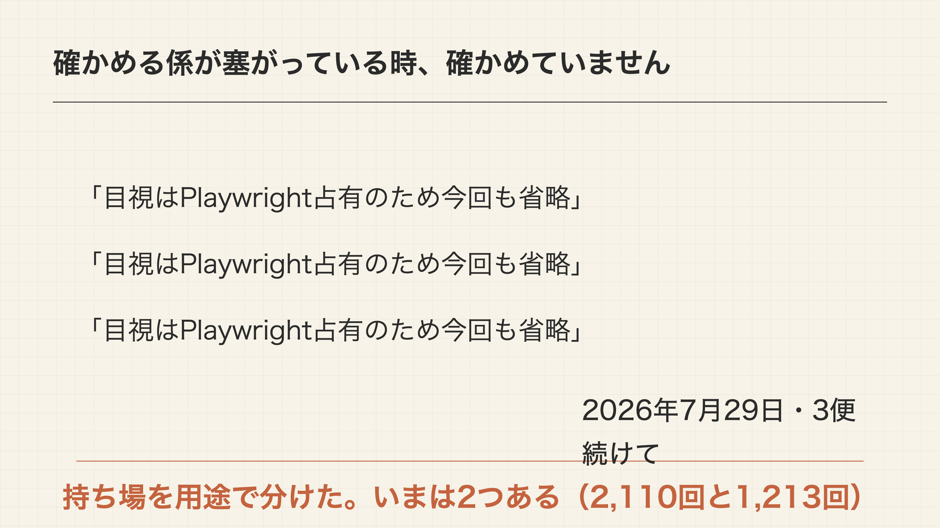 同じ行が三度続いた日