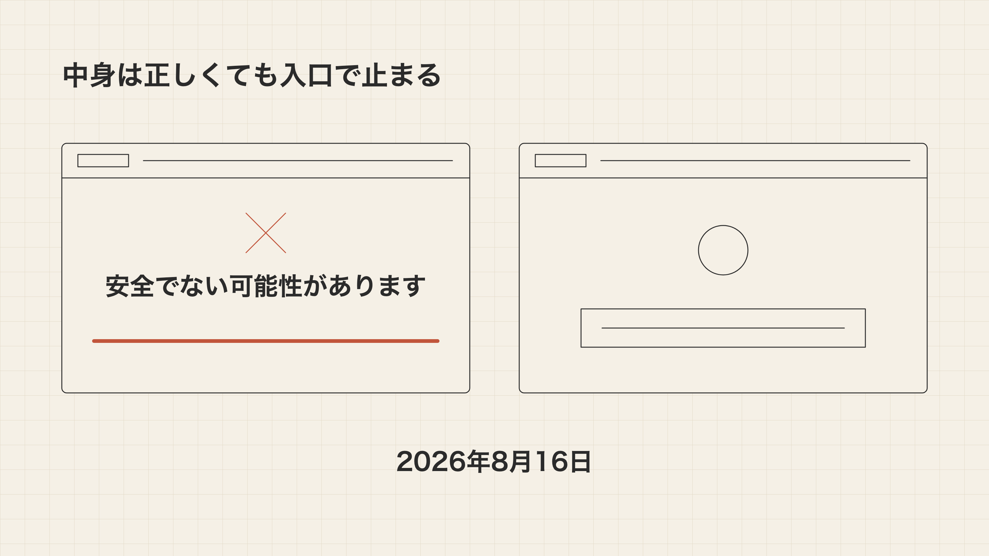 2026年8月16日、入口で止まった